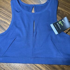 Womens Nike Swoosh Bra Large With Dri-Fit Technology Navy Blue Medium Support